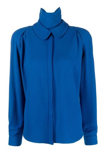 Giorgio Armani Pre-Owned 1980s club collar blouse - Blue