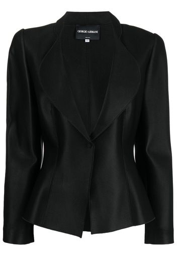 Giorgio Armani Pre-Owned 2000s padded shoulders curved lapels jacket - Black