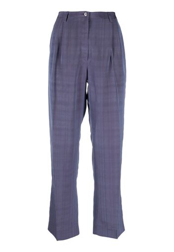 Giorgio Armani Pre-Owned 2000s iridescent effect plaid trousers - Purple