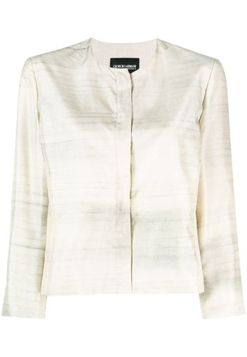 Giorgio Armani Pre-Owned 2000s round-neck jacket - Neutrals