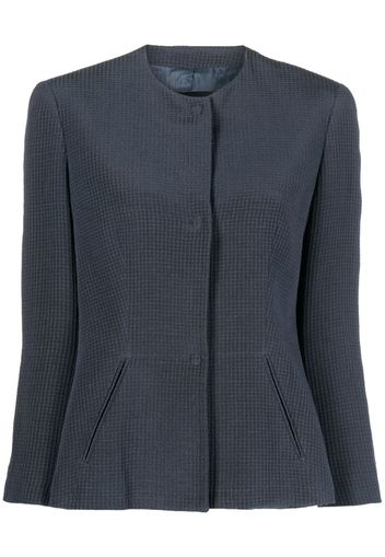 Giorgio Armani Pre-Owned 2000s collarless fitted jacket - Blue