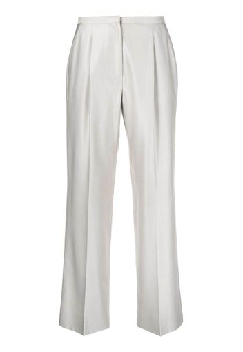 Giorgio Armani Pre-Owned 2000s pleat-detail straight-leg trousers - Grey