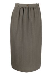 Giorgio Armani Pre-Owned 1980s gathered detailing straight-cut skirt - Grey