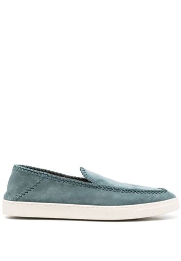 Giorgio Armani whipstitch-trim detail sneakers - Blue