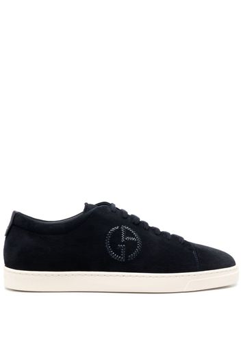 Giorgio Armani logo-embossed low-top sneakers - Blue