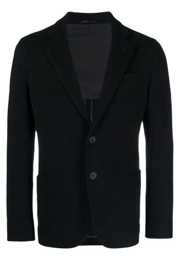 Giorgio Armani single-breasted herringbone blazer - Blue