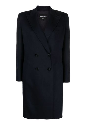 Giorgio Armani double-breasted wool coat - Blue