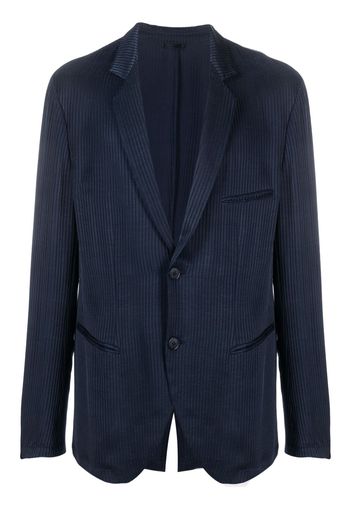 Giorgio Armani striped single-breasted blazer - Blue