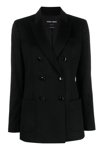 Giorgio Armani peak-lapels double-breasted blazer - Black