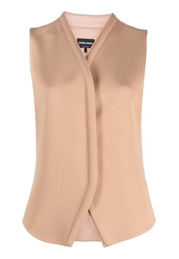 Giorgio Armani concealed-fastening silk waistcoat - Neutrals