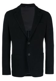 Giorgio Armani single-breasted herringbone blazer - Blue