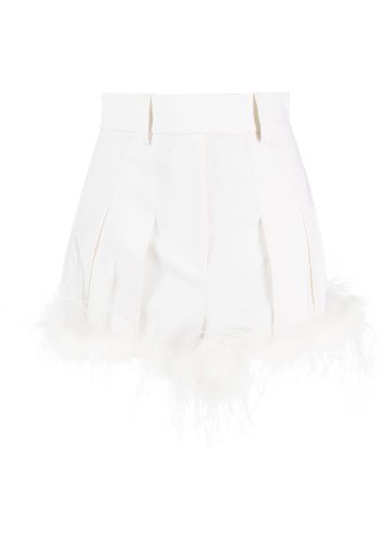 Giuseppe Di Morabito feather-trim shorts - White