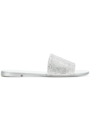 Giuseppe Zanotti Adelia crystal slides - Metallic