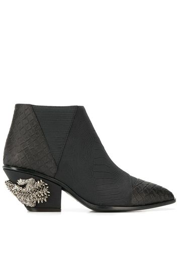 Giuseppe Zanotti Kevan alligator print ankle boots - Black