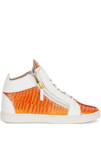 Kriss snakeskin-effect leather sneakers