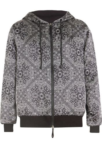 paisley print hooded jacket
