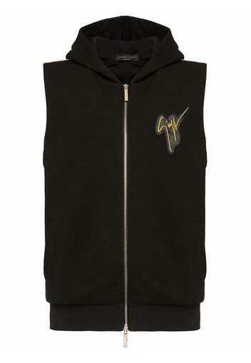 Giuseppe Zanotti sleeveless zip-front hoodie - Black