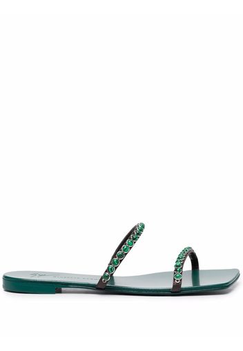 Giuseppe Zanotti gemstone-embellished open-toe sandals - Green