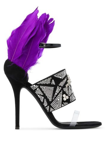 Giuseppe Zanotti Talia feather-detail sandals - Black