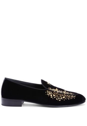 Giuseppe Zanotti Alvaro studded velvet loafers - Black