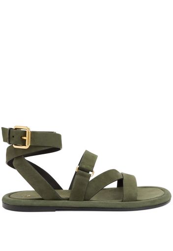 Giuseppe Zanotti Aymon buckled suede sandals - Green