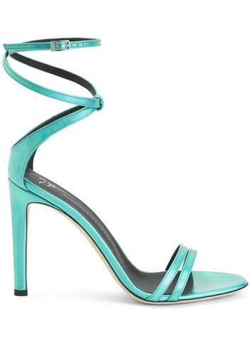 Giuseppe Zanotti 105mm metallic-effect stiletto sandals - Blue