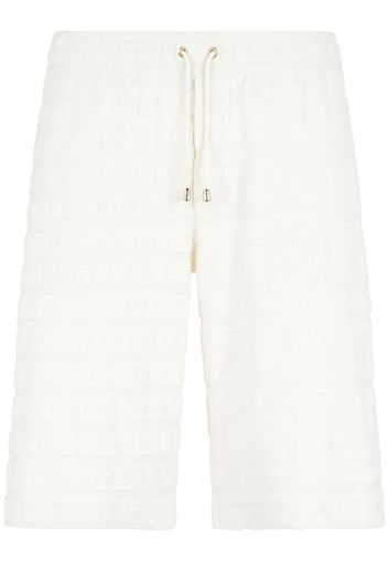 Giuseppe Zanotti terry-cloth drawstring-waist Bermuda shorts - White