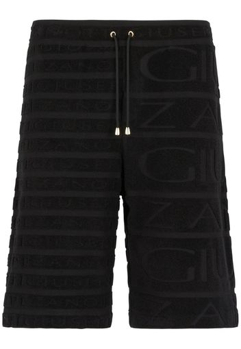 Giuseppe Zanotti logo terry-cloth Bermuda shorts - Black