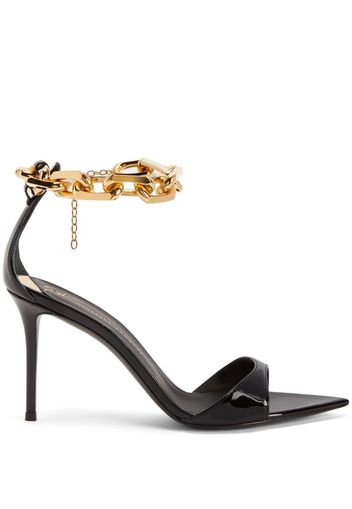 Giuseppe Zanotti 90mm chain-trim leather sandals - Black