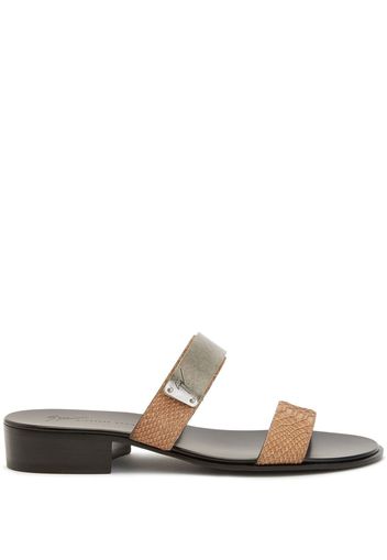 Giuseppe Zanotti Ignazio double-strap slide sandals - Brown