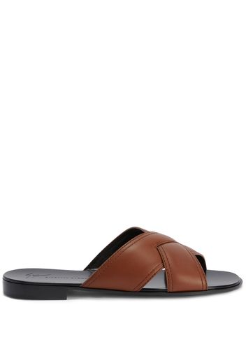 Giuseppe Zanotti Flavio crossed-leather sandals - BROWN