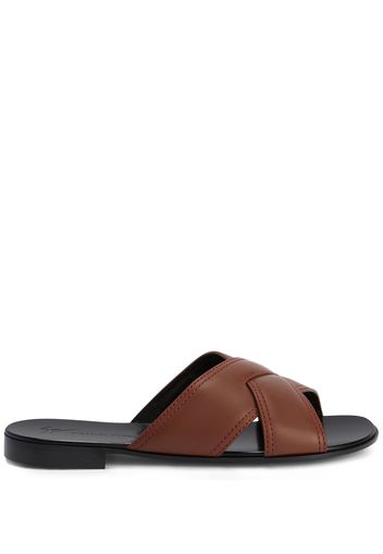 Giuseppe Zanotti Flavio crossed-leather sandals - BROWN