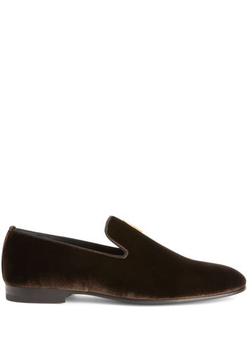 Giuseppe Zanotti G-Flash velvet loafers - Brown