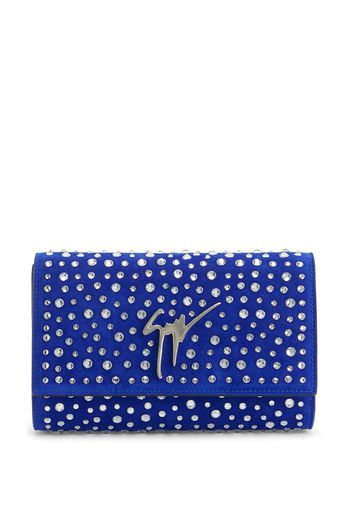 Giuseppe Zanotti Cleopatra crystal-embellished clutch bag - Blue