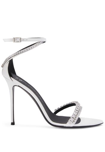 Giuseppe Zanotti metallic-effect high heel sandals - White