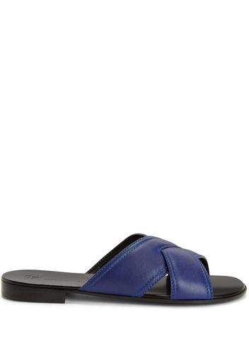 Giuseppe Zanotti Flavio slip-on leather sandals - Blue