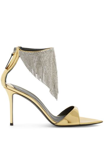 Giuseppe Zanotti Intriigo 90mm crystal-fringe sandals - Gold