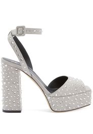 Giuseppe Zanotti New Betty Sparkle 120mm platform sandals - Grey