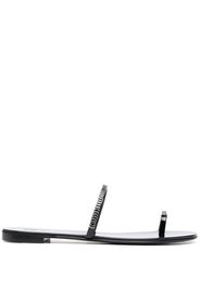 Giuseppe Zanotti crystal-embellished flat leather slides - Black