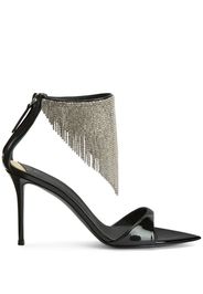 Giuseppe Zanotti Intriigo 90mm crystal-fringe sandals - Black