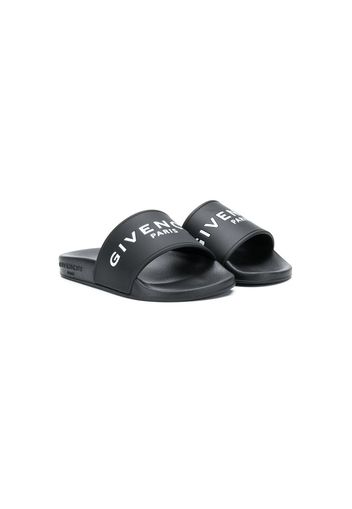 Givenchy Kids logo print slides - Black