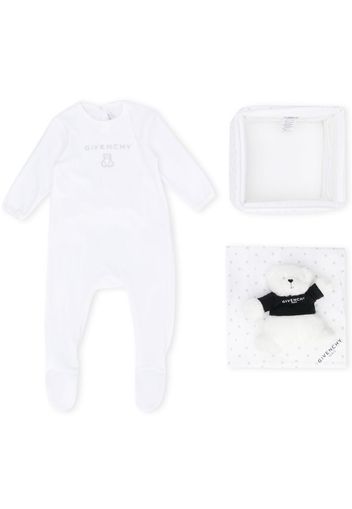 Teddy bear embroidery babygrow set