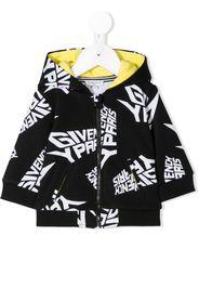 stylized logo zip-up hoodie