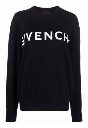 Givenchy crew-neck logo intarsia-knit jumper - Black