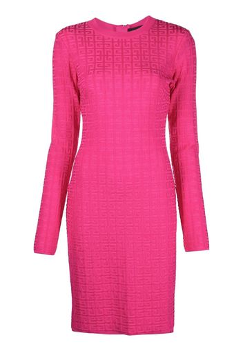 Givenchy monogram-pattern knitted midi dress - Pink