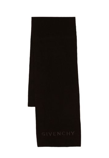 Givenchy logo-embroidery wool scarf - Brown