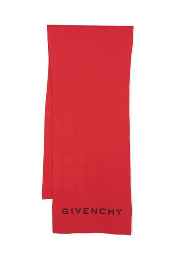 Givenchy intarsia-knit logo scarf - Red