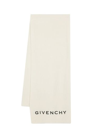 Givenchy logo-print knitted scarf - White