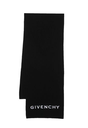 Givenchy intarsia-knit logo scarf - Black