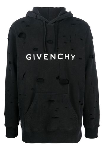 Givenchy Archetype distressed-finish hoodie - Black